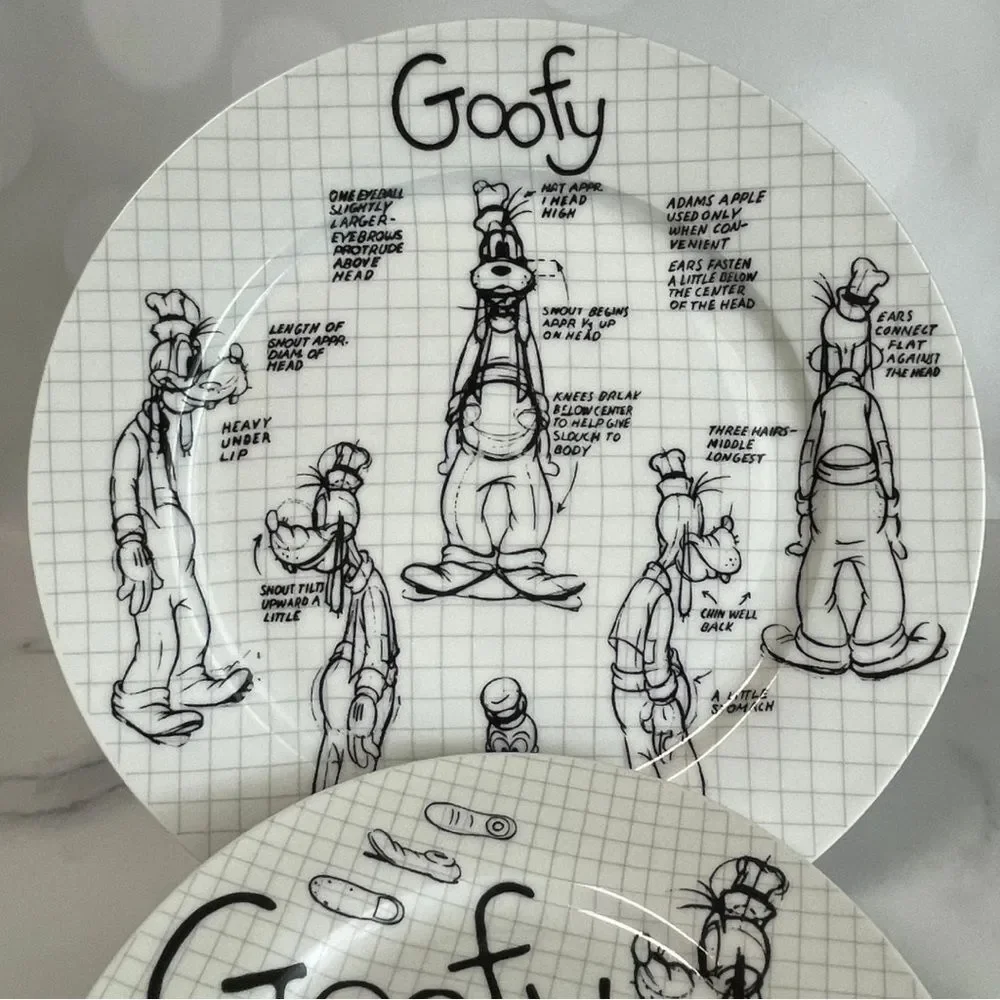Disney Goofy Sketch Book Plates - 10.5